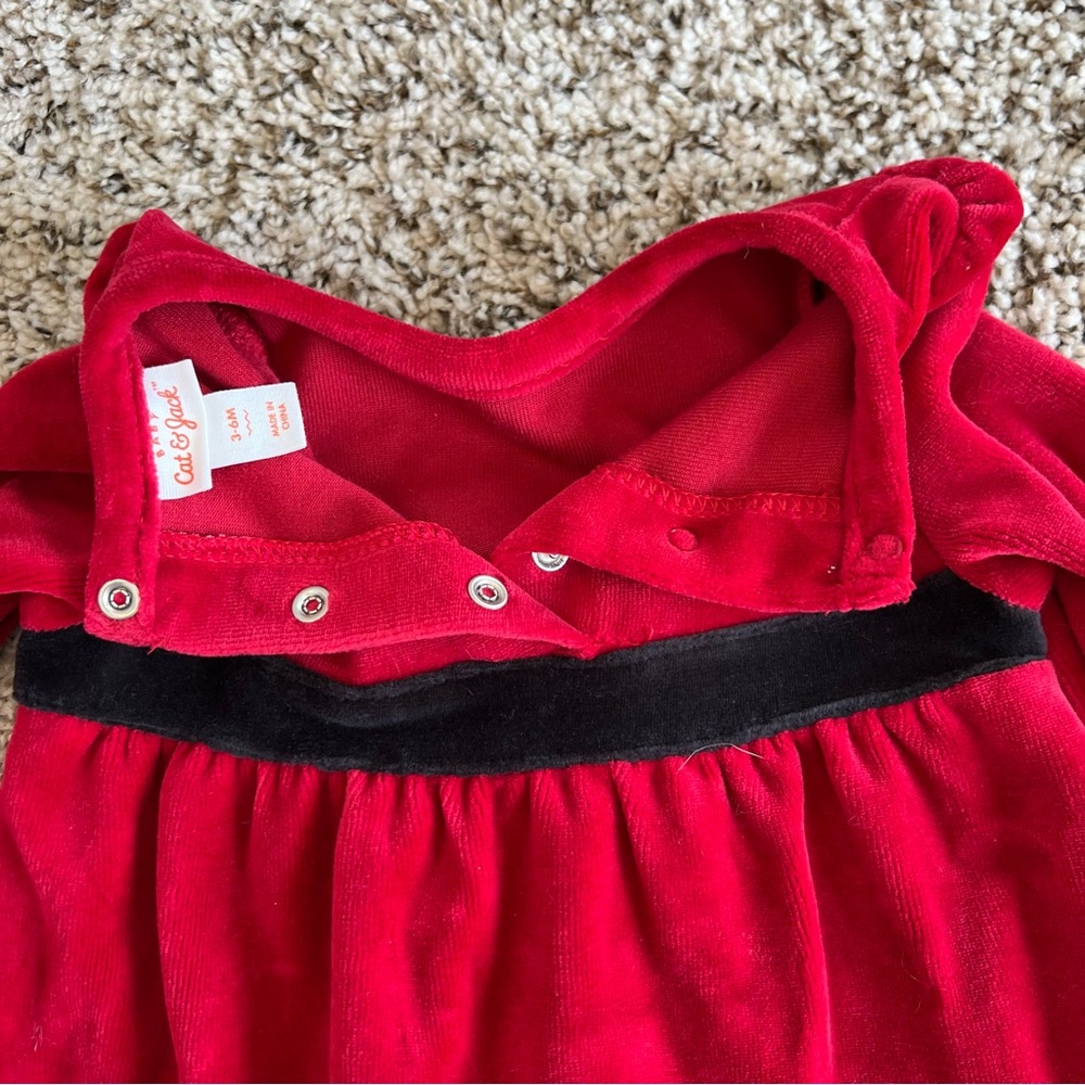 Cat & Jack Red Christmas 2 piece outfit. Size 3-6 months. Top and pants. NWT - Picture 8 of 9
